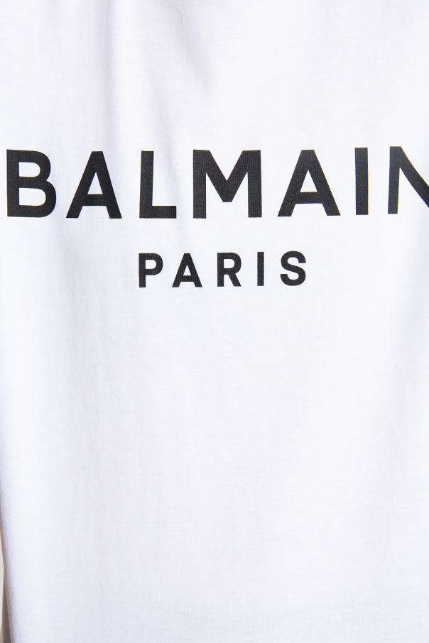 Biały T-shirt z logo Balmain - Vitkac Polska